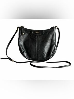 Vintage Coach Black Leather Crossbody Bag